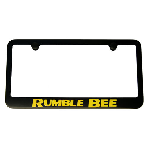 "Rumble Bee" Black License Plate Frame with Reflective logo